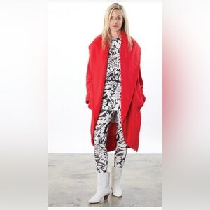 BRYN WALKER Bamboo Organic Cotton Fleece Didion Wrap Coat Duster jacket